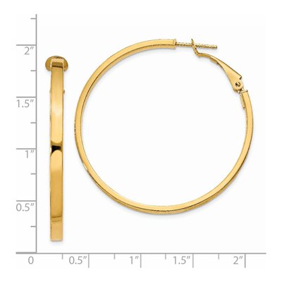 14K Yellow Gold 46mm Square Tube Hoop Earrings – view 5