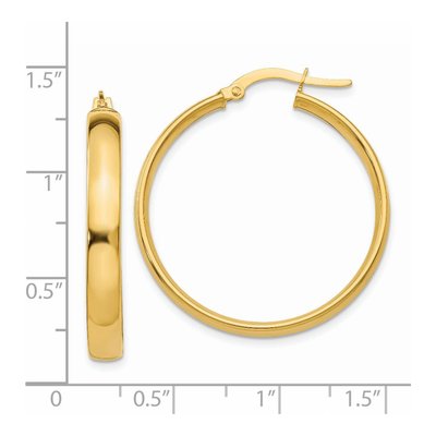 14K Yellow Gold 25mm Tube Hoop Earrings – view 4