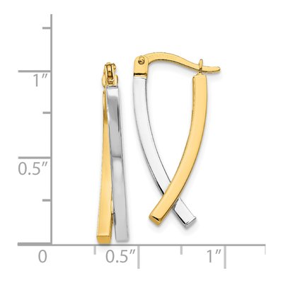 14K Two-Tone Gold Tube Dangle Earrings – view 5