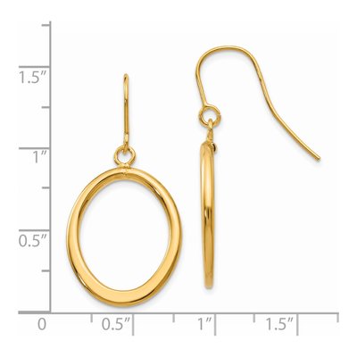 14K Yellow Gold Tapered Oval Dangle Earrings – view 2