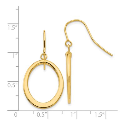 14K Yellow Gold Tapered Oval Dangle Earrings – view 5