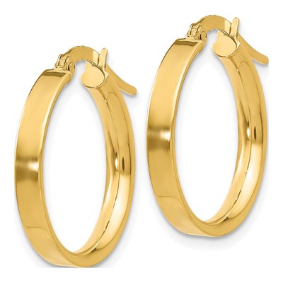 14K Yellow Gold 16mm Tube Hoop Earrings – view 3