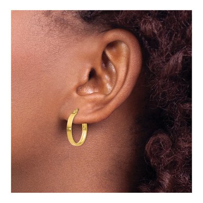 14K Yellow Gold 16mm Tube Hoop Earrings – view 4