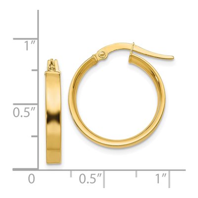 14K Yellow Gold 16mm Tube Hoop Earrings – view 5