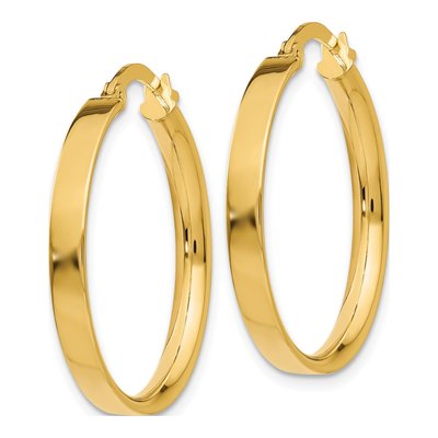 14K Yellow Gold 21mm Tube Hoop Earrings – view 2