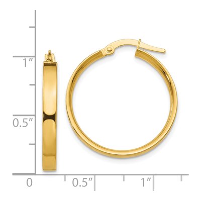 14K Yellow Gold 21mm Tube Hoop Earrings – view 4