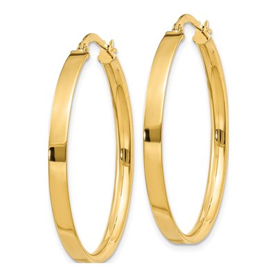14K Yellow Gold 33mm Tube Hoop Earrings – view 3