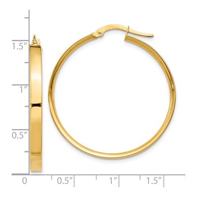 14K Yellow Gold 33mm Tube Hoop Earrings – view 5