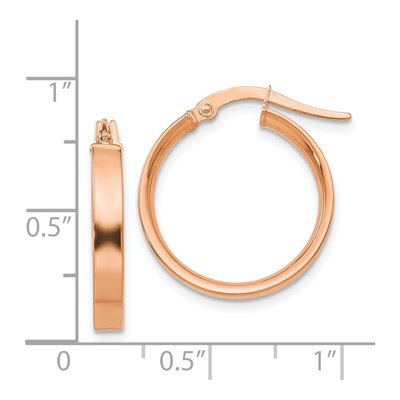 14K Rose Gold 16mm Tube Hoop Earrings – view 5