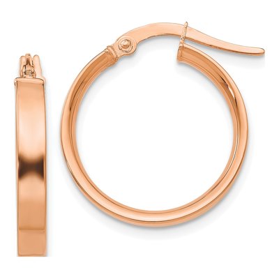 14K Rose Gold 16mm Tube Hoop Earrings