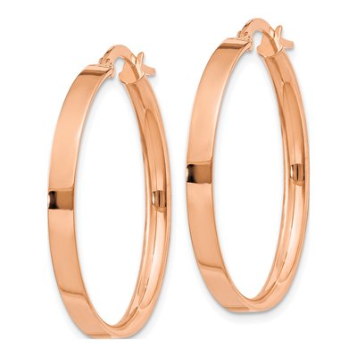 14K Rose Gold 27mm Tube Hoop Earrings – view 3