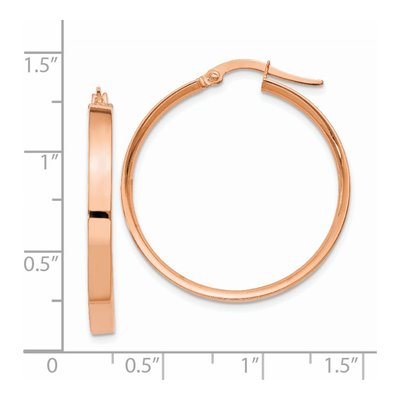 14K Rose Gold 27mm Tube Hoop Earrings – view 5