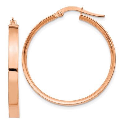 14K Rose Gold 27mm Tube Hoop Earrings