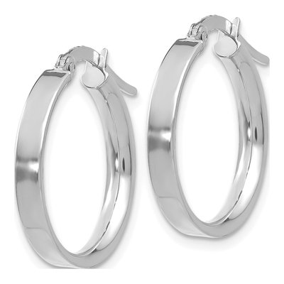 14K White Gold 16mm Tube Hoop Earrings – view 3