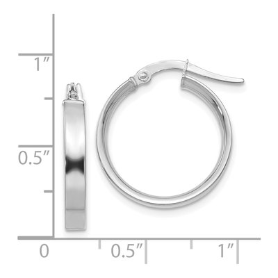 14K White Gold 16mm Tube Hoop Earrings – view 5