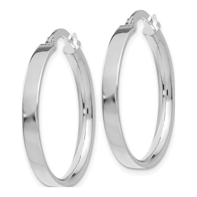 14K White Gold 21mm Tube Hoop Earrings – view 3