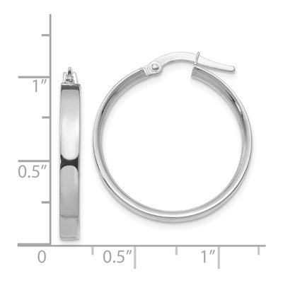 14K White Gold 21mm Tube Hoop Earrings – view 5