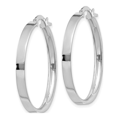 14K White Gold 27mm Tube Hoop Earrings – view 2