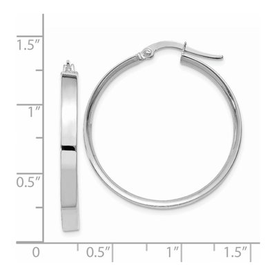 14K White Gold 27mm Tube Hoop Earrings – view 4