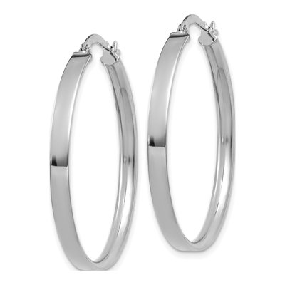 14K White Gold 33mm Tube Hoop Earrings – view 3