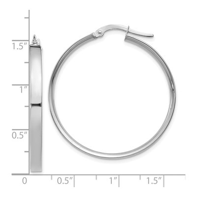 14K White Gold 33mm Tube Hoop Earrings – view 5