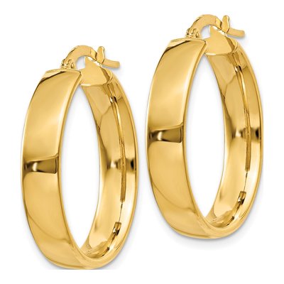 14K Yellow Gold 21mm Tube Hoop Earrings – view 2