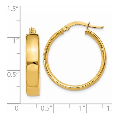 14K Yellow Gold 21mm Tube Hoop Earrings – view 4