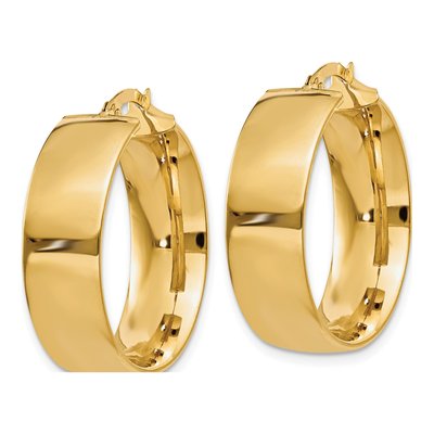 14K Yellow Gold 21mm Large Tube Hoop Earrings – view 3