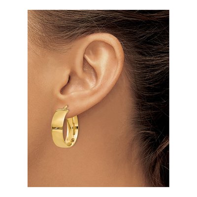 14K Yellow Gold 21mm Large Tube Hoop Earrings – view 4
