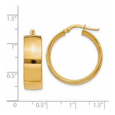 14K Yellow Gold 21mm Large Tube Hoop Earrings – view 5