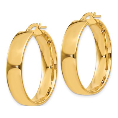 14K Yellow Gold 26mm Tube Hoop Earrings – view 3