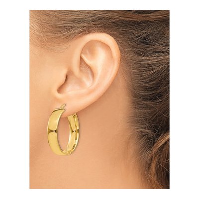 14K Yellow Gold 26mm Tube Hoop Earrings – view 4