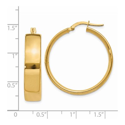 14K Yellow Gold 26mm Tube Hoop Earrings – view 5