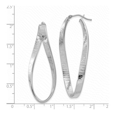 14K White Gold 54mm Twisted Oval Hoop Earrings – view 5