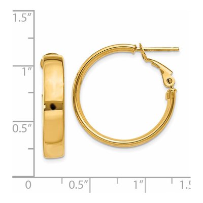 14K Yellow Gold 24mm Flat Tube Hoop Earrings – view 5