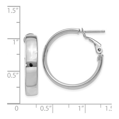14K White Gold 24mm Flat Tube Hoop Earrings – view 5