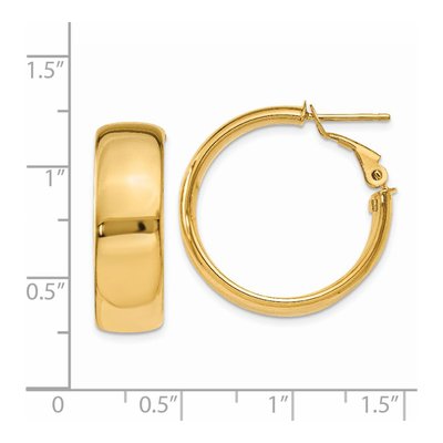 14K Yellow Gold 24mm Flat Tube Hoop Earrings – view 5