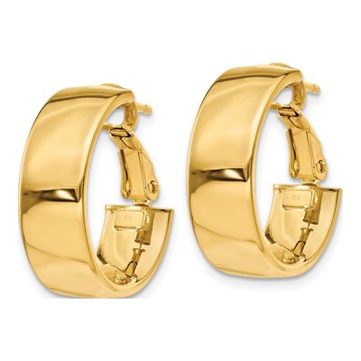 14K Yellow Gold 20mm Flat Tube Hoop Earrings – view 2