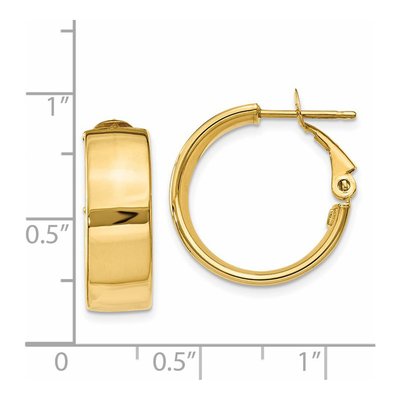 14K Yellow Gold 20mm Flat Tube Hoop Earrings – view 4