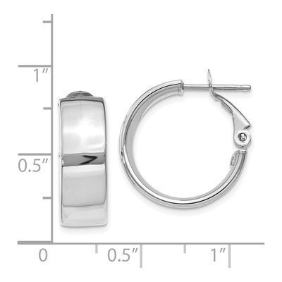14K White Gold 20mm Flat Tube Hoop Earrings – view 5