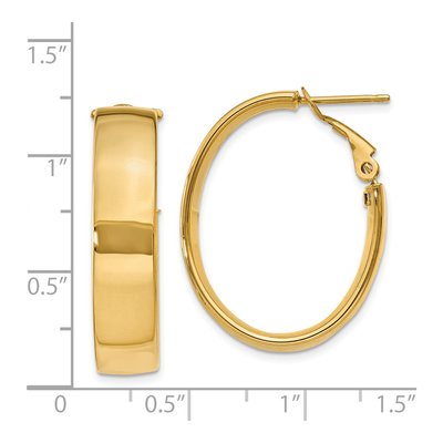 14K Yellow Gold Omega Back Tube Hoop Earrings – view 5