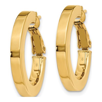 14K Yellow Gold 22mm Square Tube Hoop Earrings – view 3