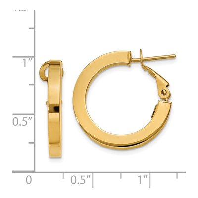 14K Yellow Gold 22mm Square Tube Hoop Earrings – view 5