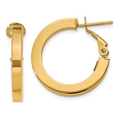 14K Yellow Gold 22mm Square Tube Hoop Earrings