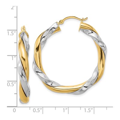 14K Yellow Gold 26mm Twisted Hoop Earrings – view 5