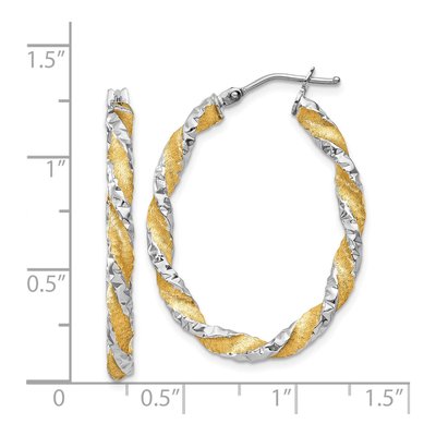 14K White Gold 19mm Twisted Hoop Earrings – view 5