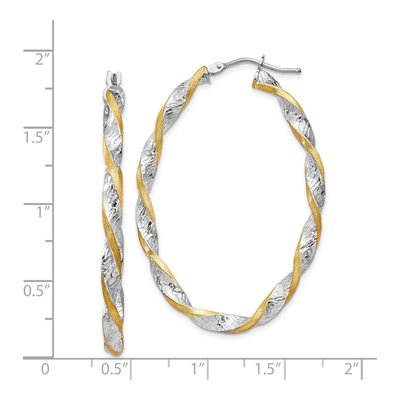 14K White Gold 40mm Twisted Hoop Earrings – view 5