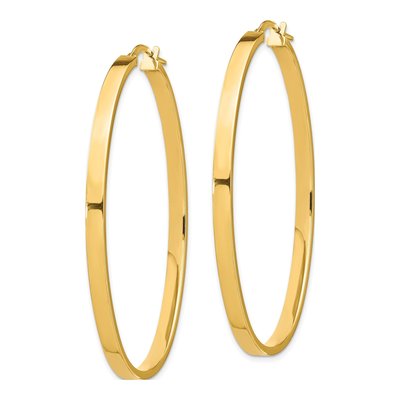 14K Yellow Gold Large Oval Tube Hoop Earrings – view 3