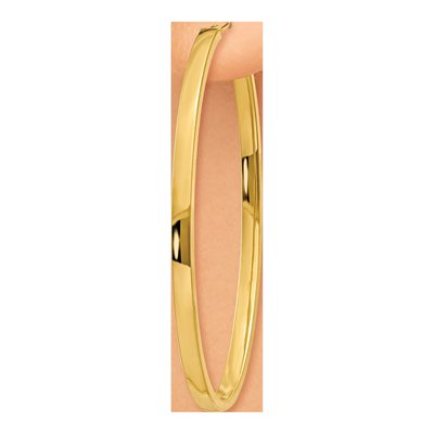 14K Yellow Gold Large Oval Tube Hoop Earrings – view 4