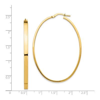 14K Yellow Gold Large Oval Tube Hoop Earrings – view 5